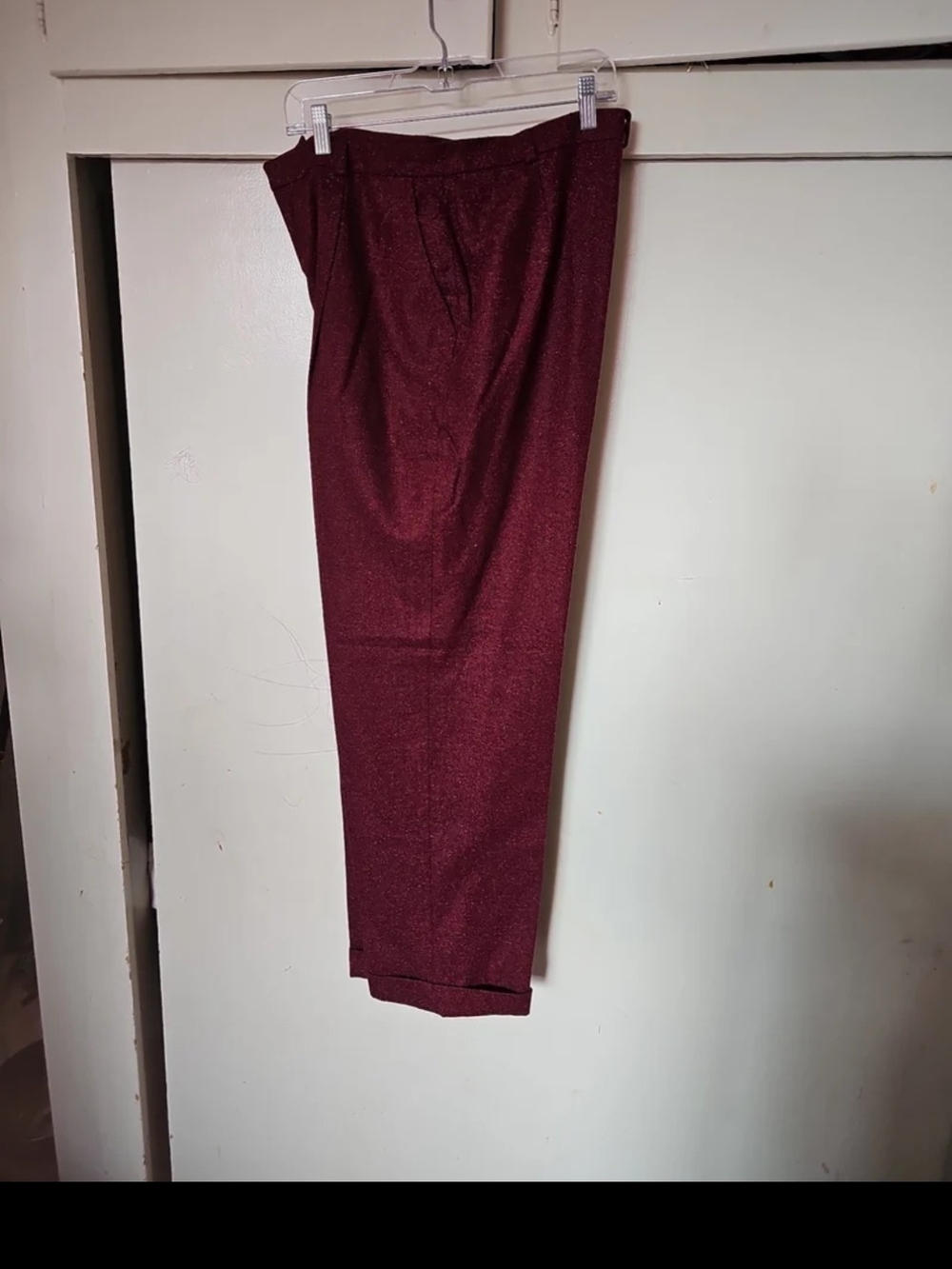 Women's Tailored High-Waist Pantsuit Trousers - Deep Wine
